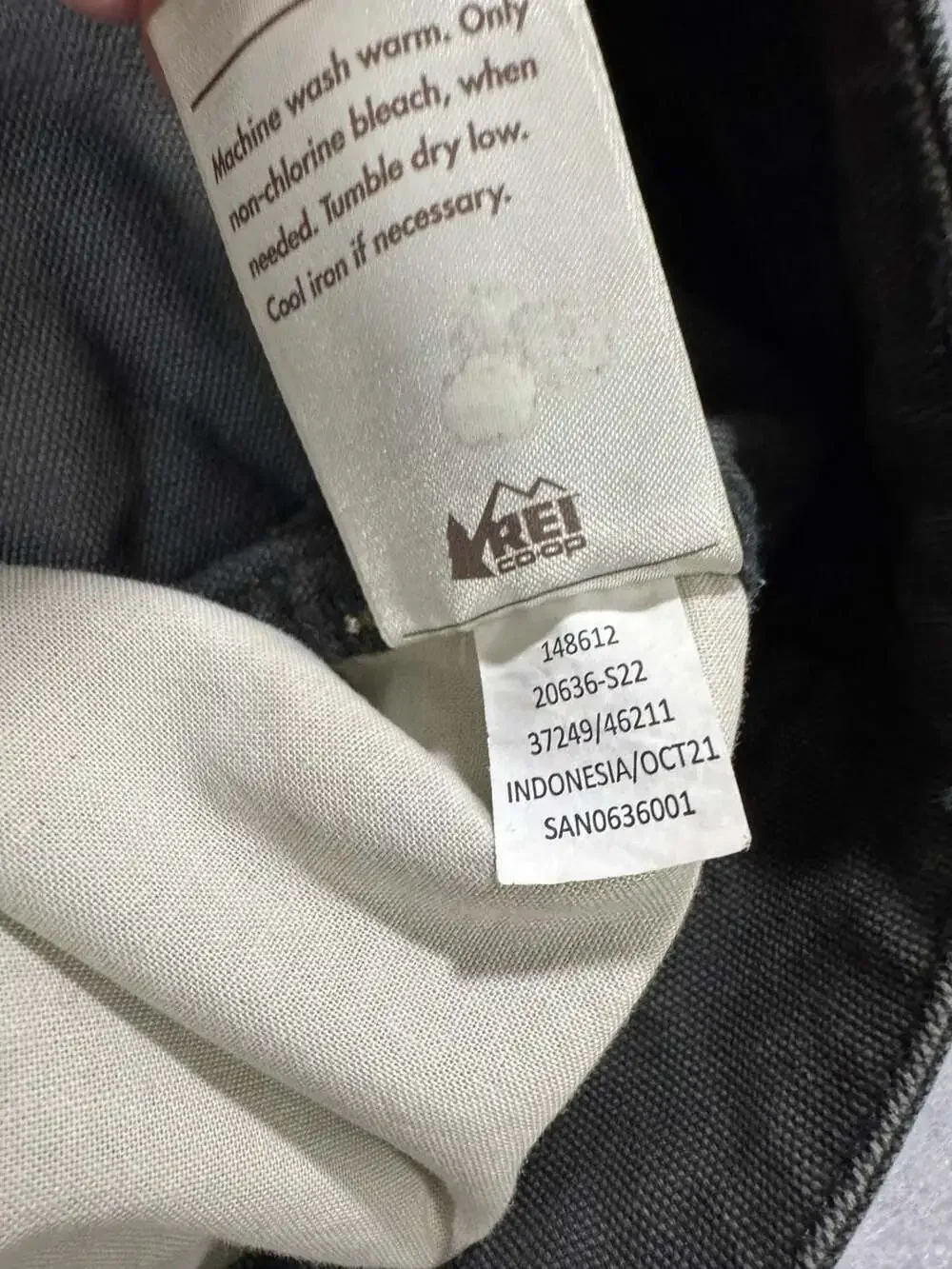 REI Co-op Pants Size 36W x 30L Gray Double Knee Canvas Hiking Work Utility